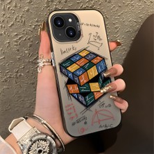 HONTINGA iPhone 13 Mini ile Uyumlu Kılıfı Silikon Kenar Sert Arka Düşüme Önleyici Basitlik Anti Düşme Kamera Korumali Küp Oyunu Desen Telefon Kılıfı Kadın ve Erkek Için Uygundur K1-0087