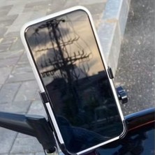 Ozcmax Motosiklet Gidon Telefon TUTUCU–360° Döner, Kaymaz Sabitleme Sistemli, Sarsıntı Önleyicii Telefon Tutucu Aparat