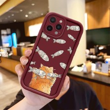 HONTINGA iPhone 13 Pro Max ile Uyumlu Kılıfı Düşüme Önleyici Basitlik Anti Düşme Kamera Korumali Köpekbalığı Bordo Desen Yumuşak Silikon Telefon Kılıfı Kadın ve Erkek Için Uygundur K2-7057