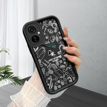 HONTINGA Tecno Camon 19 Neo ile Uyumlu Kılıfı Düşüme Önleyici Basitlik Anti Düşme Kamera Korumali Astronot Siyah Desen Yumuşak Silikon Telefon Kılıfı Kadın ve Erkek Için Uygundur K2-0153