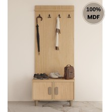 Flances Karanfil Mdf Ayaklı Tasarım Askılıklı Portmanto Ayakkabılık