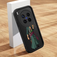 HONTINGA Vivo X300 Pro ile Uyumlu Kılıfı Düşüme Önleyici Basitlik Anti Düşme Kamera Korumali Şirin Kedi Anime Siyah Desen Yumuşak Silikon Telefon Kılıfı Kadın ve Erkek Için Uygundur K2-0157