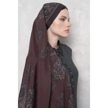 Mürdüm Ed Scarf Riseon Desen Floş Viskon Şal