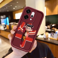 HONTINGA Oppo Reno 14 Pro 5g  ile Uyumlu Kılıfı Düşüme Önleyici Basitlik Anti Düşme Kamera Korumali Anime Bordo Desen Yumuşak Silikon Telefon Kılıfı Kadın ve Erkek Için Uygundur K2-7055