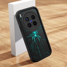 HONTINGA Vivo X300 Pro ile Uyumlu Kılıfı Düşüme Önleyici Basitlik Anti Düşme Kamera Korumali Şirin Kedi Örümcek Siyah Desen Yumuşak Silikon Telefon Kılıfı Kadın ve Erkek Için Uygundur K2-0155