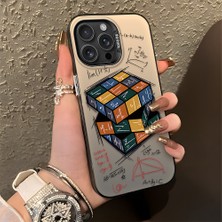 HONTINGA iPhone 16 Pro Max ile Uyumlu Kılıfı Silikon Kenar Sert Arka Düşüme Önleyici Basitlik Anti Düşme Kamera Korumali Küp Oyunu Desen Telefon Kılıfı Kadın ve Erkek Için Uygundur K1-0087