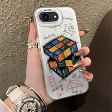 HONTINGA iPhone 16E ile Uyumlu Kılıfı Silikon Kenar Sert Arka Düşüme Önleyici Basitlik Anti Düşme Kamera Korumali Küp Oyunu Desen Telefon Kılıfı Kadın ve Erkek Için Uygundur K1-0087