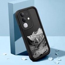 HONTINGA Vivo Y29 ile Uyumlu Kılıfı Düşüme Önleyici Basitlik Anti Düşme Kamera Korumali Şirin Kedi Dağ Siyah Desen Yumuşak Silikon Telefon Kılıfı Kadın ve Erkek Için Uygundur K2-0149