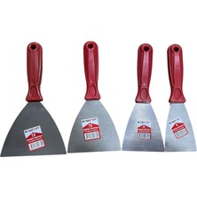 Veka Profesyonel Çelik Kazıma Ispatula Seti 4’lü (6-8-10-12 Cm) Duvar Boya Macun Kazıyıcı Spatula