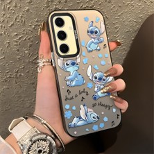 HONTINGA Samsung Galaxy S24 Fe ile Uyumlu Kılıfı Silikon Kenar Sert Arka Düşüme Önleyici Basitlik Anti Düşme Kamera Korumali Stitch Desen Telefon Kılıfı Kadın ve Erkek Için Uygundur K1-0084