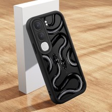HONTINGA Vıvo Y31 5g ile Uyumlu Kılıfı Düşüme Önleyici Basitlik Anti Düşme Kamera Korumali Şirin Kedi Yılan Siyah Desen Yumuşak Silikon Telefon Kılıfı Kadın ve Erkek Için Uygundur K2-0150