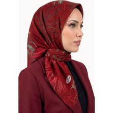 Hadiora Kadın Kırmızı Soyut Desenli Dikişli Yazma
