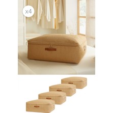 Ocean Home Textile 4'lü Büyük Boy Jüt Baza Altı Hurç Set 62 x 46 x 22 cm