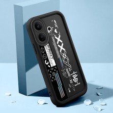 HONTINGA Vıvo V60 Lite ile Uyumlu Kılıfı Düşüme Önleyici Basitlik Anti Düşme Kamera Korumali Şirin Kedi Yaratıcı Siyah Desen Yumuşak Silikon Telefon Kılıfı Kadın ve Erkek Için Uygundur K2-0154