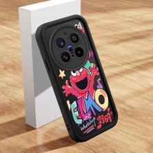 HONTINGA Vivo X200 Pro ile Uyumlu Kılıfı Düşüme Önleyici Basitlik Anti Düşme Kamera Korumali Şirin Kedi Susam Sokağı Siyah Desen Yumuşak Silikon Telefon Kılıfı Kadın ve Erkek Için Uygundur K2-0156