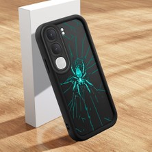 HONTINGA Vıvo Y31 5g ile Uyumlu Kılıfı Düşüme Önleyici Basitlik Anti Düşme Kamera Korumali Şirin Kedi Örümcek Siyah Desen Yumuşak Silikon Telefon Kılıfı Kadın ve Erkek Için Uygundur K2-0155
