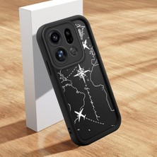 HONTINGA Oppo Find X9 Pro 5g ile Uyumlu Kılıfı Düşüme Önleyici Basitlik Anti Düşme Kamera Korumali Şirin Kedi Uçak Siyah Desen Yumuşak Silikon Telefon Kılıfı Kadın ve Erkek Için Uygundur K2-0152