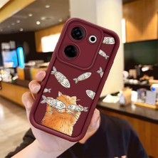 HONTINGA Tecno Camon 20 ile Uyumlu Kılıfı Düşüme Önleyici Basitlik Anti Düşme Kamera Korumali Köpekbalığı Bordo Desen Yumuşak Silikon Telefon Kılıfı Kadın ve Erkek Için Uygundur K2-7057