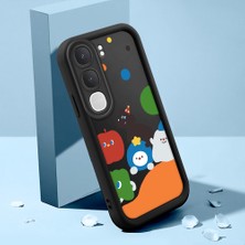 HONTINGA Vıvo Y31 5g ile Uyumlu Kılıfı Düşüme Önleyici Basitlik Anti Düşme Kamera Korumali Şirin Kedi Oyun Siyah Desen Yumuşak Silikon Telefon Kılıfı Kadın ve Erkek Için Uygundur K2-0079