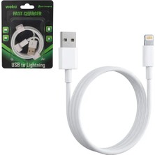 Weko WK-29905 Beyaz 1 Metre USB To Lightning Şarj - Data Aktarım Kablosu