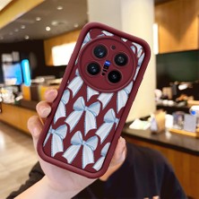 HONTINGA Vivo X200 Pro ile Uyumlu Kılıfı Düşüme Önleyici Basitlik Anti Düşme Kamera Korumali Tavşan Bordo Desen Yumuşak Silikon Telefon Kılıfı Kadın ve Erkek Için Uygundur K2-7058