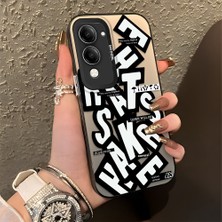 HONTINGA Vivo Y29S ile Uyumlu Kılıfı Silikon Kenar Sert Arka Düşüme Önleyici Basitlik Anti Düşme Kamera Korumali Yaratıcı Desen Telefon Kılıfı Kadın ve Erkek Için Uygundur K1-0086