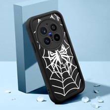 HONTINGA Vivo X200 Pro ile Uyumlu Kılıfı Düşüme Önleyici Basitlik Anti Düşme Kamera Korumali Şirin Kedi Örümcek Siyah Desen Yumuşak Silikon Telefon Kılıfı Kadın ve Erkek Için Uygundur K2-0155