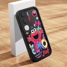HONTINGA Vıvo Y31 5g ile Uyumlu Kılıfı Düşüme Önleyici Basitlik Anti Düşme Kamera Korumali Şirin Kedi Susam Sokağı Siyah Desen Yumuşak Silikon Telefon Kılıfı Kadın ve Erkek Için Uygundur K2-0156