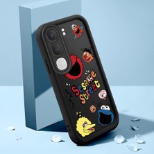 HONTINGA Vıvo Y31 5g ile Uyumlu Kılıfı Düşüme Önleyici Basitlik Anti Düşme Kamera Korumali Şirin Kedi Susam Sokağı Siyah Desen Yumuşak Silikon Telefon Kılıfı Kadın ve Erkek Için Uygundur K2-0156
