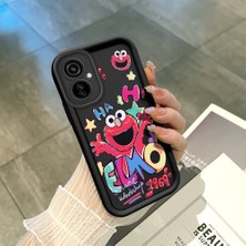HONTINGA Tecno Camon 19 Neo ile Uyumlu Kılıfı Düşüme Önleyici Basitlik Anti Düşme Kamera Korumali Susam Sokağı Siyah Desen Yumuşak Silikon Telefon Kılıfı Kadın ve Erkek Için Uygundur K2-0156