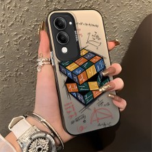 HONTINGA Vivo Y04 ile Uyumlu Kılıfı Silikon Kenar Sert Arka Düşüme Önleyici Basitlik Anti Düşme Kamera Korumali Küp Oyunu Desen Telefon Kılıfı Kadın ve Erkek Için Uygundur K1-0087