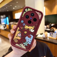 HONTINGA Vivo X300 ile Uyumlu Kılıfı Düşüme Önleyici Basitlik Anti Düşme Kamera Korumali Ayı Bordo Desen Yumuşak Silikon Telefon Kılıfı Kadın ve Erkek Için Uygundur K2-7061