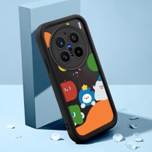 HONTINGA Vivo X200 Pro ile Uyumlu Kılıfı Düşüme Önleyici Basitlik Anti Düşme Kamera Korumali Şirin Kedi Oyun Siyah Desen Yumuşak Silikon Telefon Kılıfı Kadın ve Erkek Için Uygundur K2-0079