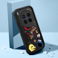 HONTINGA Vivo X300 Pro ile Uyumlu Kılıfı Düşüme Önleyici Basitlik Anti Düşme Kamera Korumali Şirin Kedi Susam Sokağı Siyah Desen Yumuşak Silikon Telefon Kılıfı Kadın ve Erkek Için Uygundur K2-0156