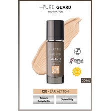Note Cosmetics Pure Guard Foundation 120 Golden Beige Spf 50 Yoğun Kapatıcı Saten Bitişli Fondöten