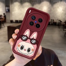 HONTINGA Vivo X300 Pro ile Uyumlu Kılıfı Düşüme Önleyici Basitlik Anti Düşme Kamera Korumali Labubu Bordo Desen Yumuşak Silikon Telefon Kılıfı Kadın ve Erkek Için Uygundur K2-7062
