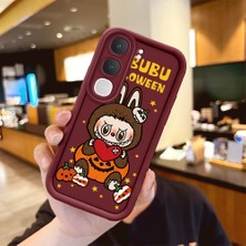 HONTINGA Vıvo Y31 5g  ile Uyumlu Kılıfı Düşüme Önleyici Basitlik Anti Düşme Kamera Korumali Labubu Bordo Desen Yumuşak Silikon Telefon Kılıfı Kadın ve Erkek Için Uygundur K2-7063