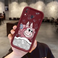 HONTINGA Samsung Galaxy A30 ile Uyumlu Kılıfı Düşüme Önleyici Basitlik Anti Düşme Kamera Korumali Labubu Bordo Desen Yumuşak Silikon Telefon Kılıfı Kadın ve Erkek Için Uygundur K2-7064