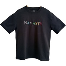 Yoga Zero Namaste Oversize Tişört / Unisex / Kalın Kumaş Rahat Kesim1