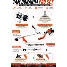 Mitsuyama Japon Yan Tırpan + Profesyonel Bahçivan Set 63CC 5,7 Hp