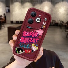 HONTINGA Infinix Smart 8 Pro ile Uyumlu Kılıfı Düşüme Önleyici Basitlik Anti Düşme Kamera Korumali Anime Bordo Desen Yumuşak Silikon Telefon Kılıfı Kadın ve Erkek Için Uygundur K2-7059