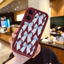 HONTINGA Vıvo V60 Lite  ile Uyumlu Kılıfı Düşüme Önleyici Basitlik Anti Düşme Kamera Korumali Tavşan Bordo Desen Yumuşak Silikon Telefon Kılıfı Kadın ve Erkek Için Uygundur K2-7058
