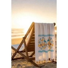 Layan Home Bambu Peştemal Plaj Havlusu - Blue Marin