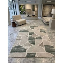 Dinarsu Aksu Prime Dmr Halıcılık Yeşil Modern Kaymaz Taban Salon Hol, Koridor Mutfak Yıkanabilir Jel Kesme Yolluk Halı