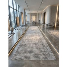 Dinarsu Aksu Prime Gri Dmr Halıcılık Modern Kaymaz Taban Salon Hol, Koridor Mutfak Yıkanabilir Jel Kesme Yolluk