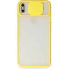Xs Max Kılıf Palm Buzlu Kamera Sürgülü Silikon  Sarı