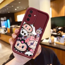 HONTINGA Samsung Galaxy A26 ile Uyumlu Kılıfı Düşüme Önleyici Basitlik Anti Düşme Kamera Korumali Labubu Bordo Desen Yumuşak Silikon Telefon Kılıfı Kadın ve Erkek Için Uygundur K2-7064