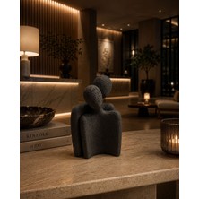 Lethe Studio Design Dokulu Çift Figürlü, Sevgililer Dekoratif Obje | El Yapımı Modern Biblo, Erkek-Kadın