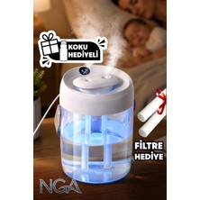 NGA 2 Litre Typ-C Girişli Işıklı Ultrasonik Hava Nemlendirici Buhar Makinesi Dijital