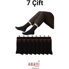 Abani Classic 7 Çift Düz Pamuk Ekonomik Erkek Çorap - Siyah